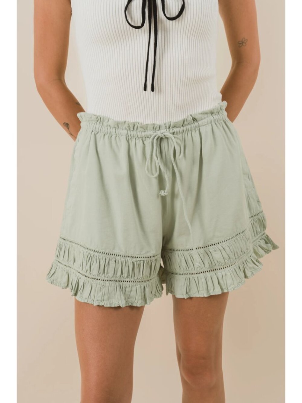 FREE PEOPLE Cambridge Pull-On Shorts in Seedling Size Medium